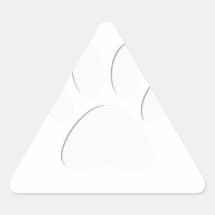 Paper Cut Dog Paw Print Triangle Sticker