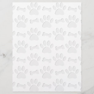 Paper Cut Dog Paws And Bones Pattern
