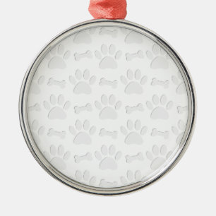 Paper Cut Dog Paws And Bones Pattern Metal Tree Decoration