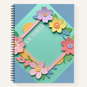 Paper Cut Flowers Custom Notebook