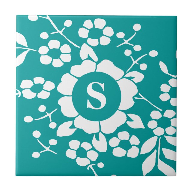 Paper Cut Flowers • Monogram Tile (Front)