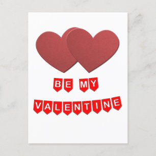 Paper Cut Valentines Heart Drawing Postcard