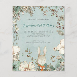 PAPER Cute Bunny Foliage 2nd Birthday Boy Invite