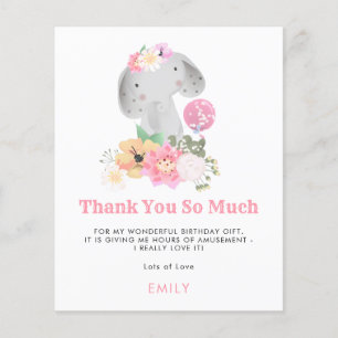 PAPER Cute Elephant Young Child Thank You