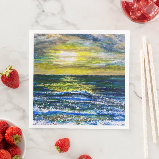 Paper Dinner Napkins - Sunset Seaside Moods (Insitu)