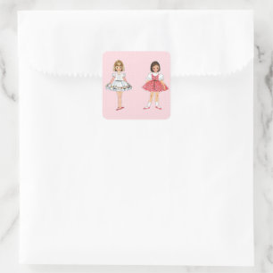 Paper Doll Party Square Sticker