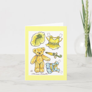 Paper Doll Teddy Blank Note Card