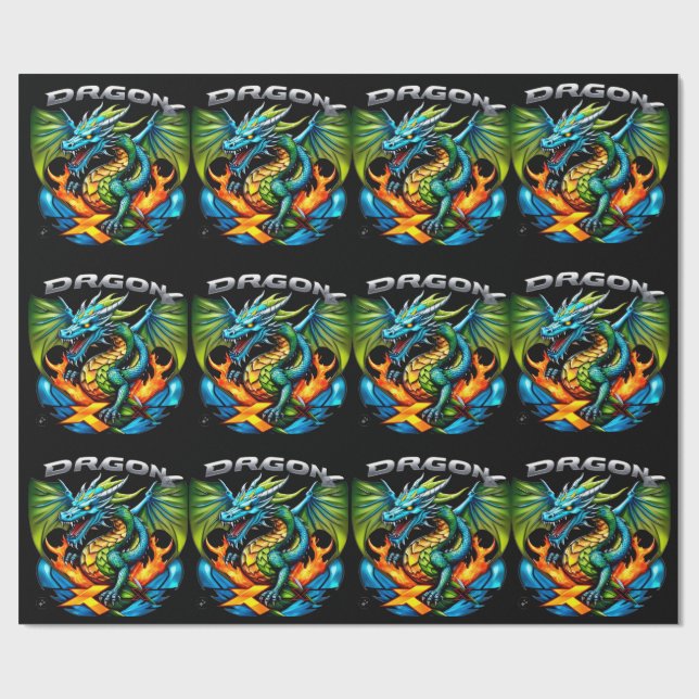 Paper Dragon fly gift wrap (Flat)