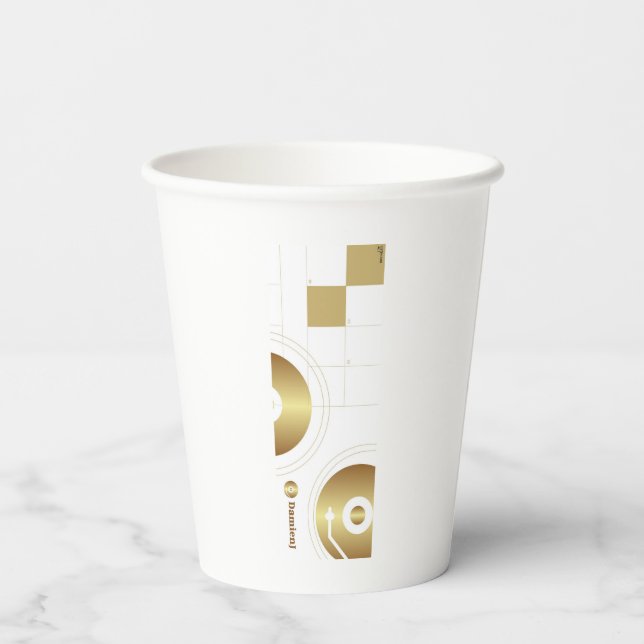 Paper Drinking Cup DamienJ logo (Back)