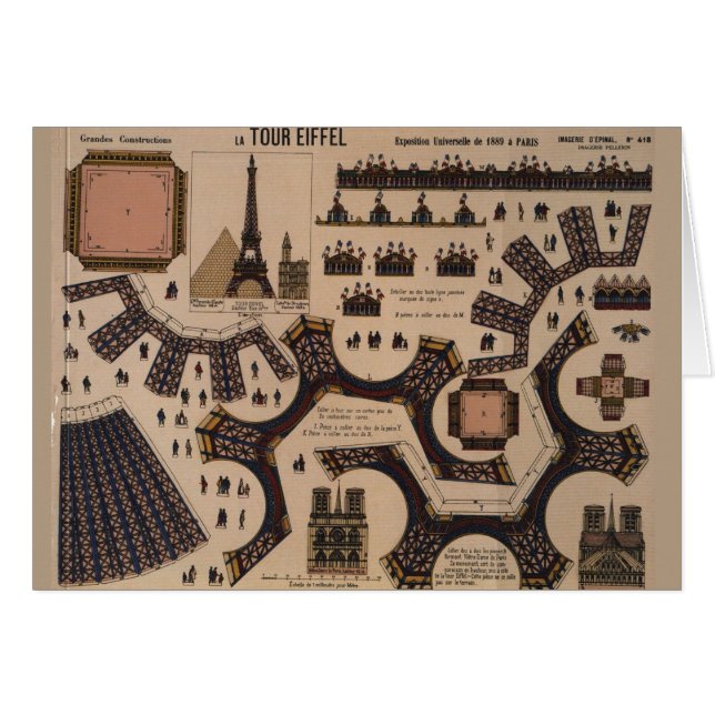 Paper Eiffel Tower Cutout Design (Front Horizontal)