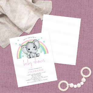 PAPER Elephant Rainbow Pink Baby Shower