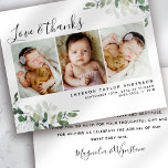 PAPER Eucalyptus Photo Baby Thank You<br><div class="desc">A modern eucalyptus photo baby thank you. The photographs of the models are for illustrative purposes and can be changed to your own. Are you trying to organise an event on a strict budget? Don't worry we've got you covered! We've taken some of our most popular designs and created a...</div>