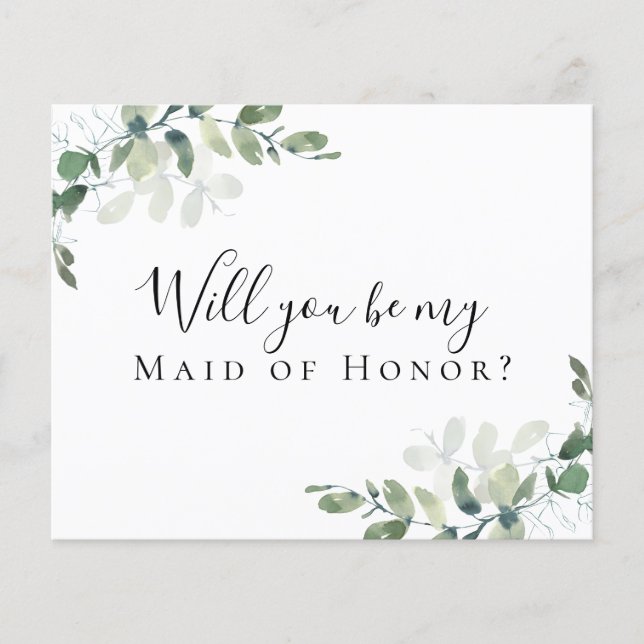 PAPER Eucalyptus Will You be My Maid of Honour (Front)