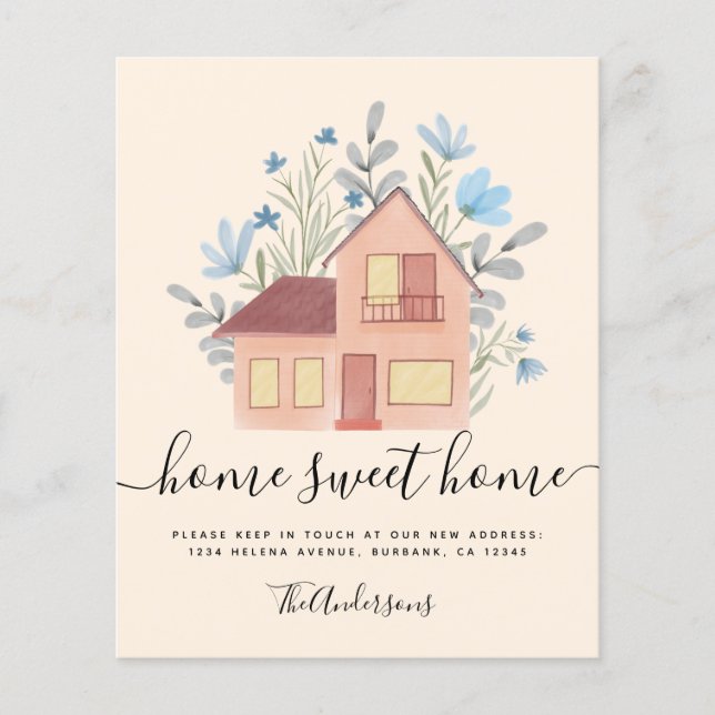 PAPER Floral Moving House Announcement (Front)