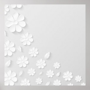 Paper flower background white poster