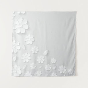 Paper flower background white tapestry