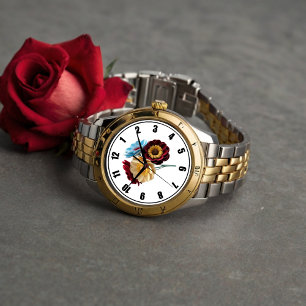 Paper Flower Bouquet with Black & White  Watch