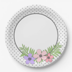 Paper flowers plate