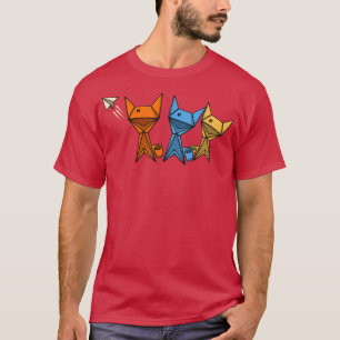Paper Folding Art Paper Cat Japan Origami  T-Shirt