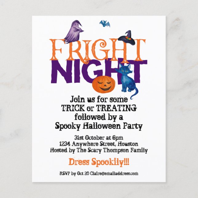 PAPER | Fright Night Halloween Party Invitation (Front)
