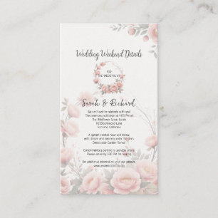 Paper Garden Wedding Weekend Info Itinerary Enc Enclosure Card