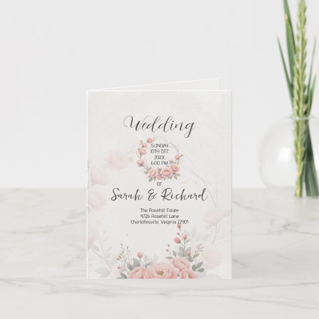 Paper Garden Whisper-Soft Folded Wedding Program Thank You Card (Front)