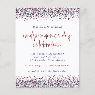 PAPER Glitter Red Blue July 4th Independence Day