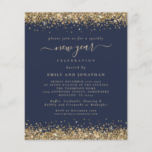 PAPER Gold Glitter Navy Blue New Years Eve Party