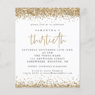 PAPER Gold Glitter Thirtieth Party Invitation