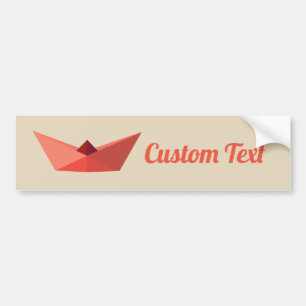 Paper Hat Custom Text Summer Bumper Sticker