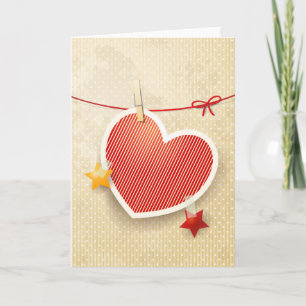 Paper heart holiday card