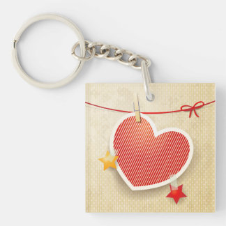 Paper heart key ring