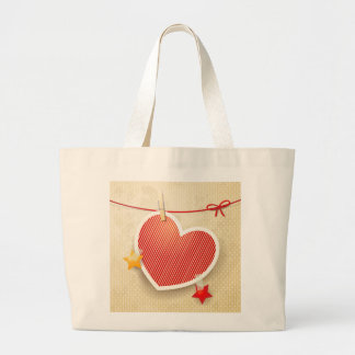 Paper heart large tote bag