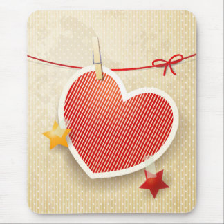 Paper heart mouse pad