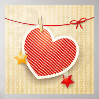 Paper heart poster