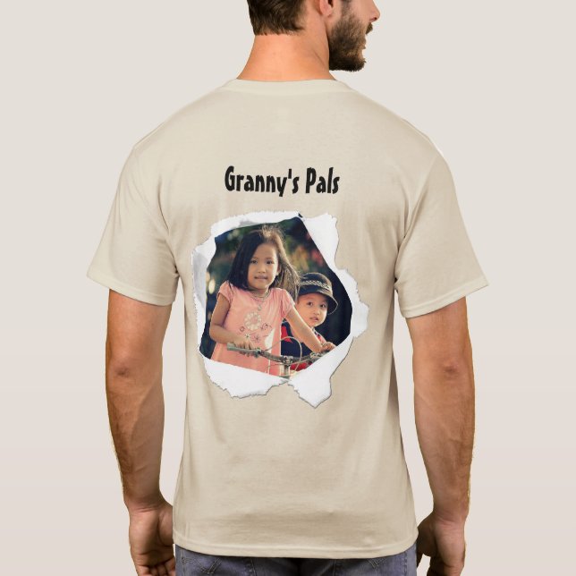 Paper Hole Add Your Photo Custom T-Shirt (Back)