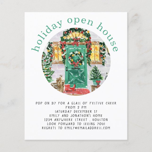 PAPER | Holiday Open House Party Teal Flyer (Front)