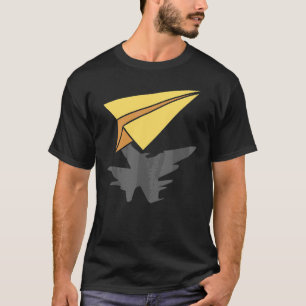 Paper Jet Fighter Plane Aeroplane Aviation Aircraf T-Shirt