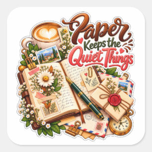 Paper Keeps the Quiet Things Square Sticker
