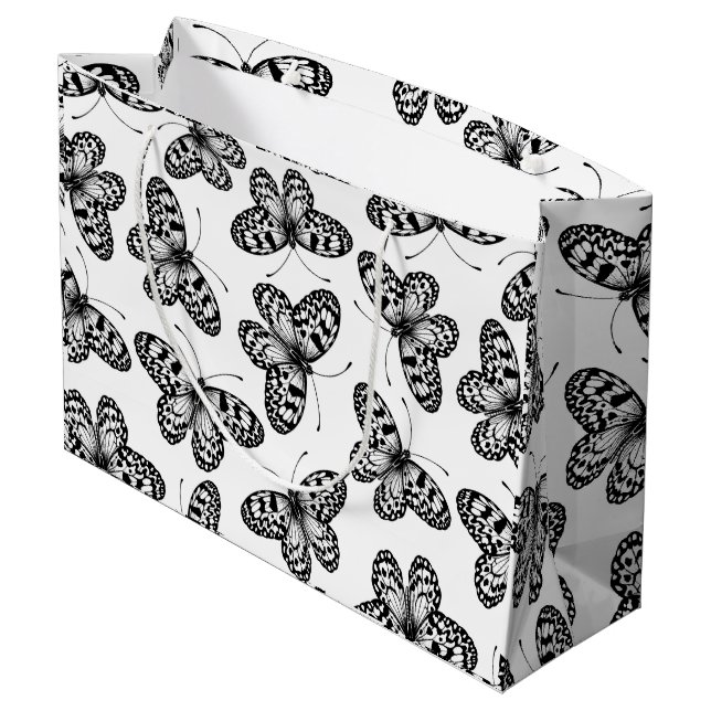 Paper kite butterfly pattern large gift bag (Back Angled)