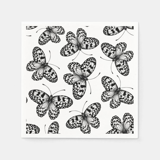 Paper kite butterfly pattern napkin (Front)