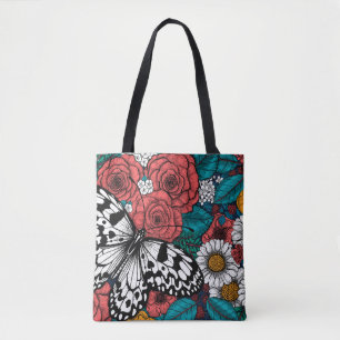 Paper kite garden tote bag