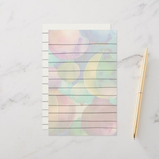 Paper Lanterns Stationery (Front/Back In Situ)