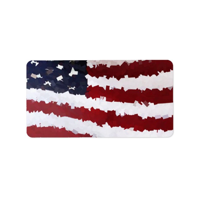 Paper Mache American Flag Label (Front)