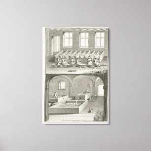 Paper making, from the 'Encyclopedie des Sciences Canvas Print
