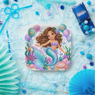 paper mermaid plate