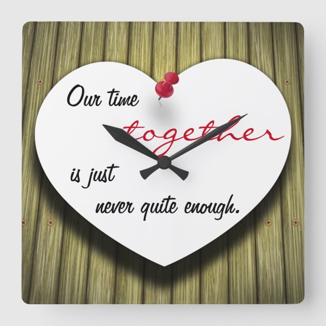 Paper Message Note Heart - Wall Clock (Front)