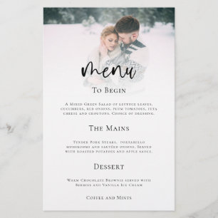 PAPER Minimalist Photo Script Wedding Menu