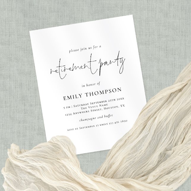 PAPER Modern Script Retirement Party Invitation (Creator Uploaded)