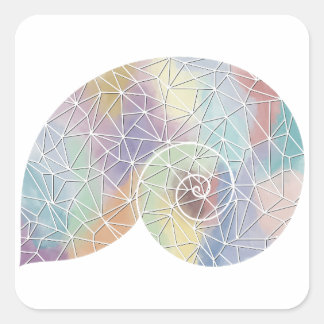 Paper Mosaic Nautilus Shell Sticker